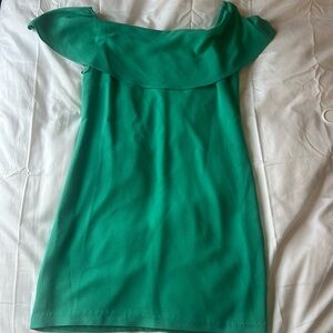 Charles Henry off the shoulder dress- green- size small
